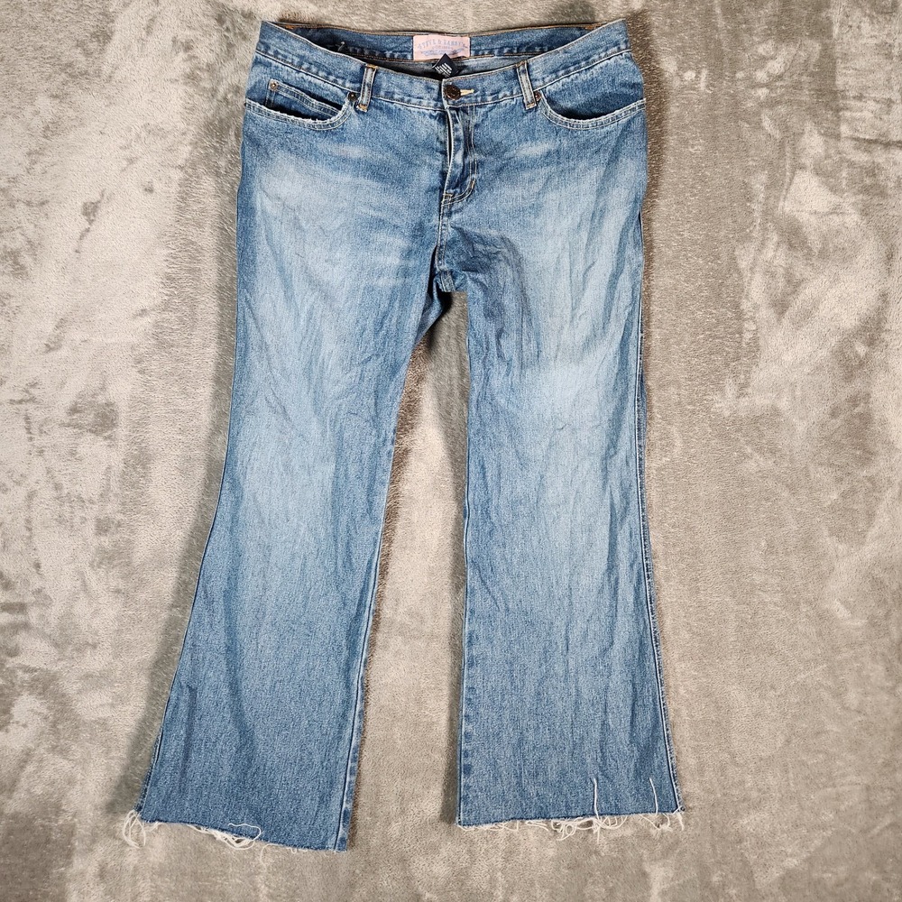 Steve & Barry's Flared Jeans Women's Size 16 35X28 Denim Short Blue Unhemmed